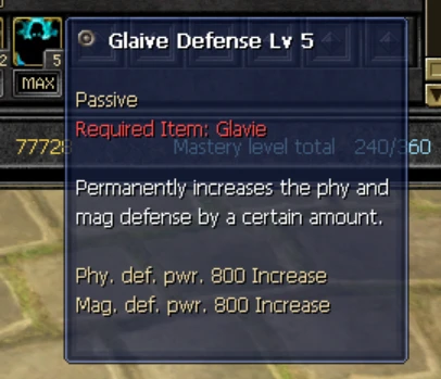 Glaive Defense Lv 5: Glaive gereksinimi ve savunma değerleri